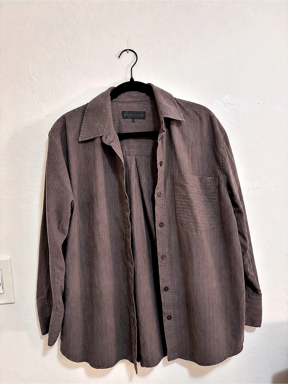 ZARA Charcoal Brown Oversized Button Down Shirt